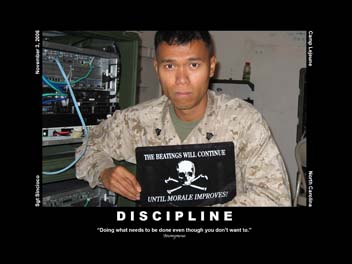 Archival Discipline poster showing Louiery in uniform at a desk