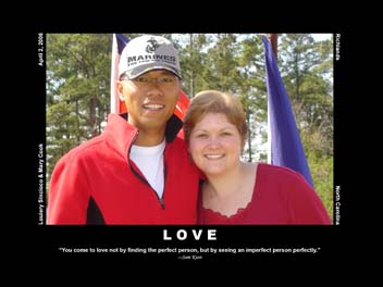 Archival Love poster with a personal photograph outdoors