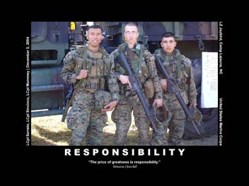 Archival Responsibility poster showing Marines beside equipment